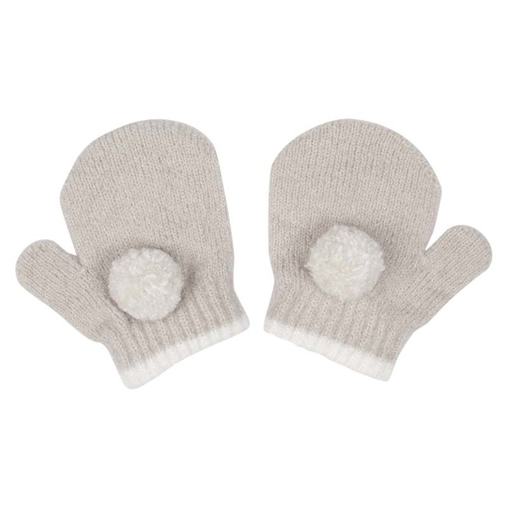 手套-毛球-淺卡其色