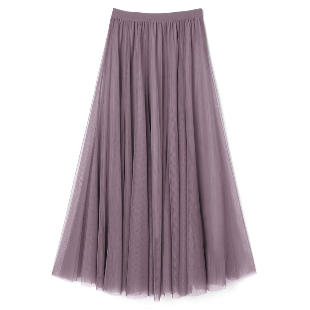 日本 GRL - 飄逸顯瘦雙層傘紗裙-星塵紫 (M)