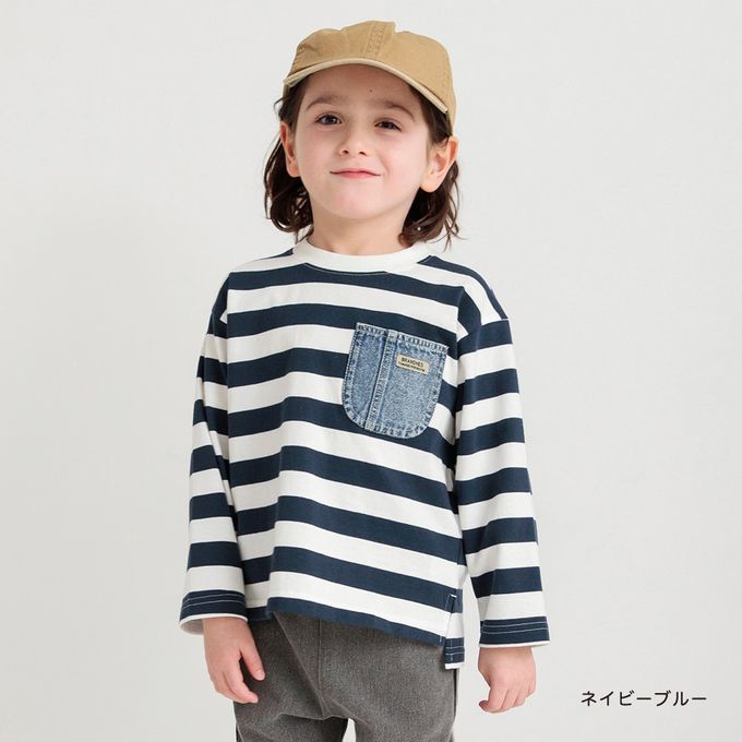 日本 BRANSHES - 帥氣丹寧口袋薄長袖上衣-粉