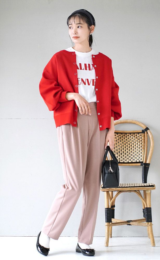 日本 zootie - 前後兩穿金屬釦針織外套/上衣-紅