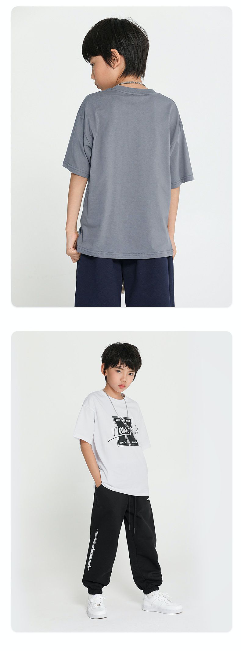 純棉基礎款短袖上衣-大N款-灰色