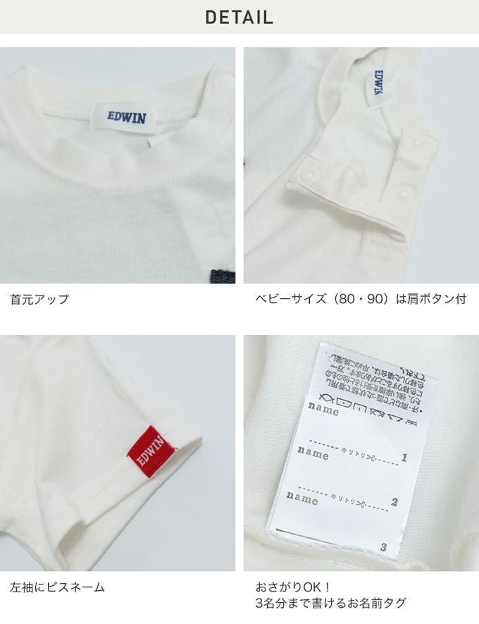 日本 Chil2 - EDWIN聯名 純棉短袖上衣-彩色標語-炭灰