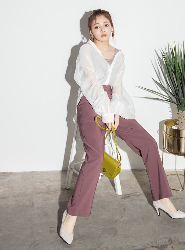 日本 GRL - 蕾絲滾邊圓領無袖上衣-米白