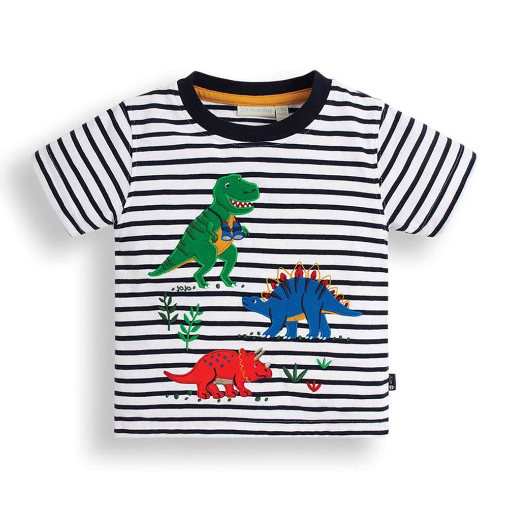 英國 JoJo Maman BeBe - 超優質嬰幼兒/兒童100％純棉短袖上衣/T-shirt/動物T-可愛恐龍