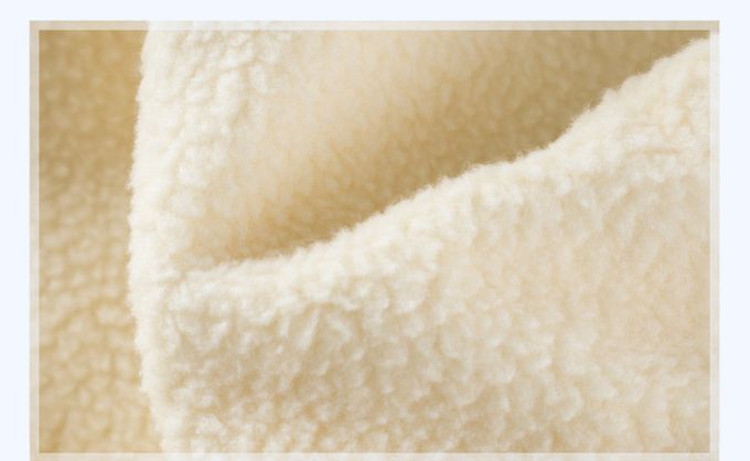 加絨棉混紡長袖上衣-調皮番茄-米色