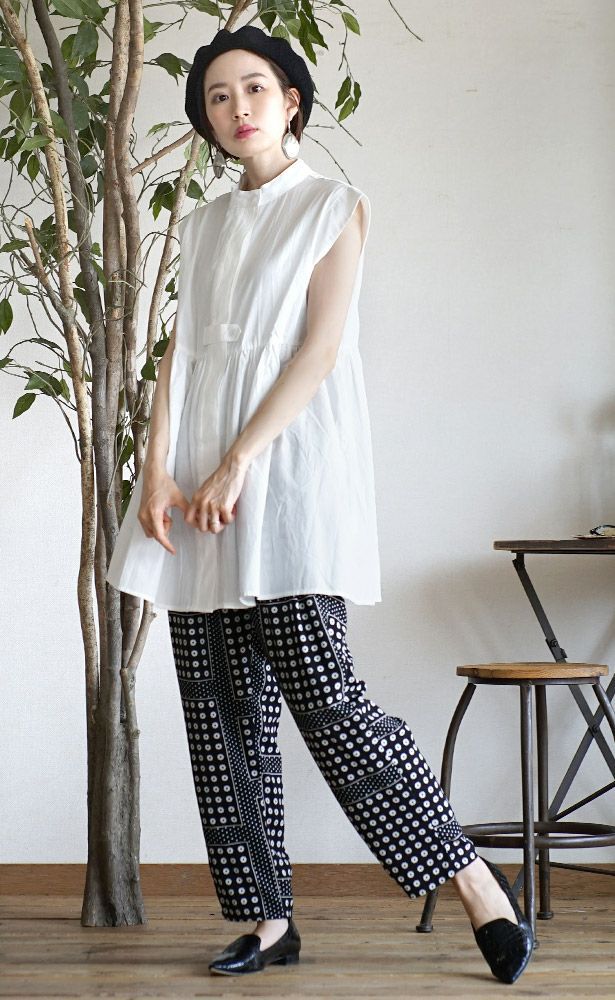 日本 zootie - 設計感抓皺修身無袖襯衫-綠