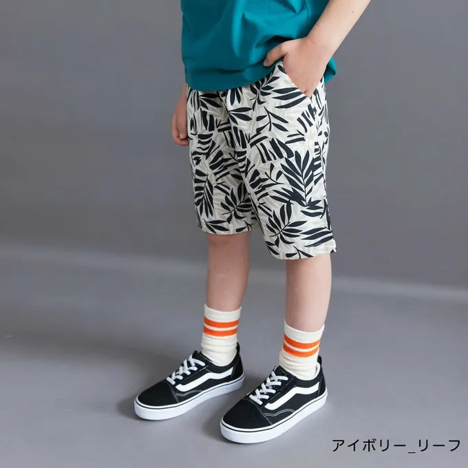 日本 BRANSHES - 挺版帥氣百搭五分褲-小花-黑