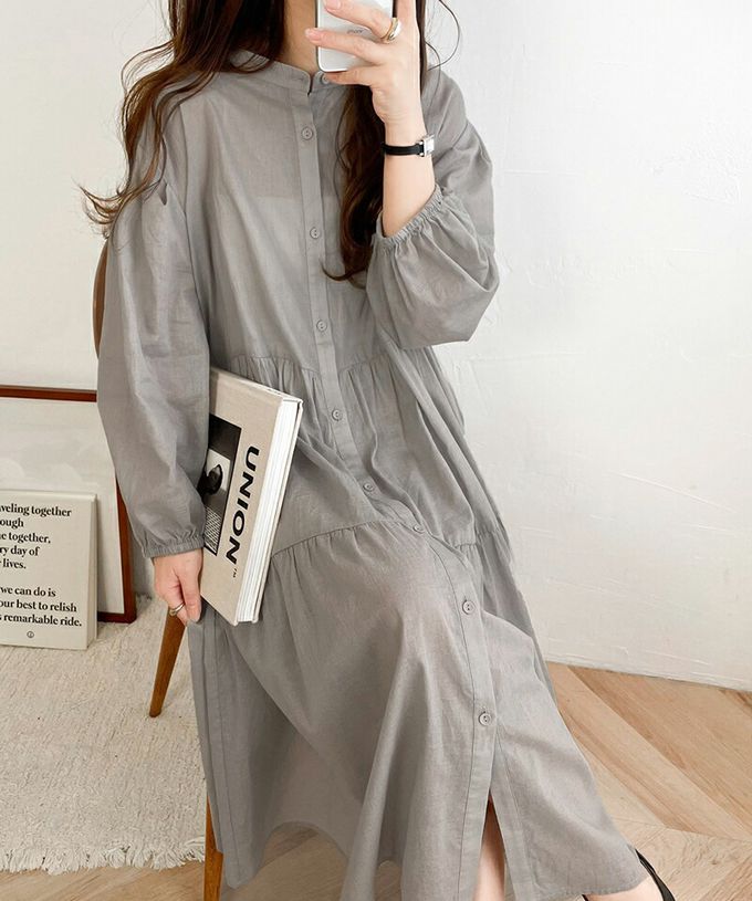 日本 Classical Elf - 2way前後穿 純棉輕透開襟襯衫洋裝-白