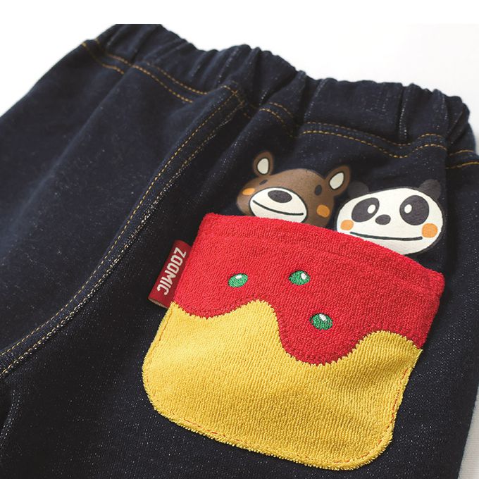 日本 ZOOLAND - 柔軟舒適格紋七分褲-蛋包飯口袋-海軍藍