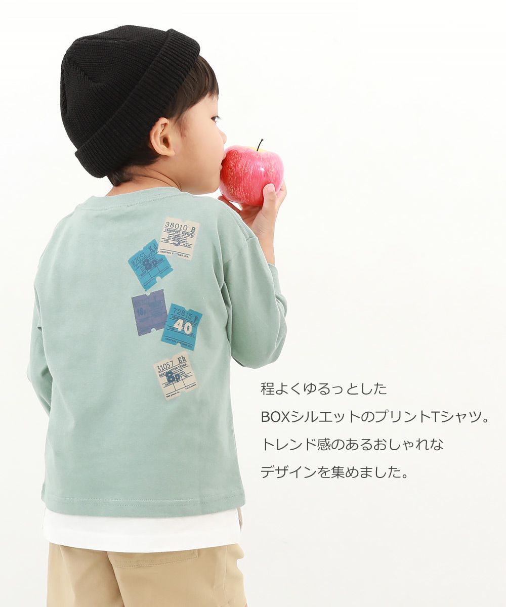 日本 devirock - 定番百搭印花長袖上衣-NEW YORK-藍紫