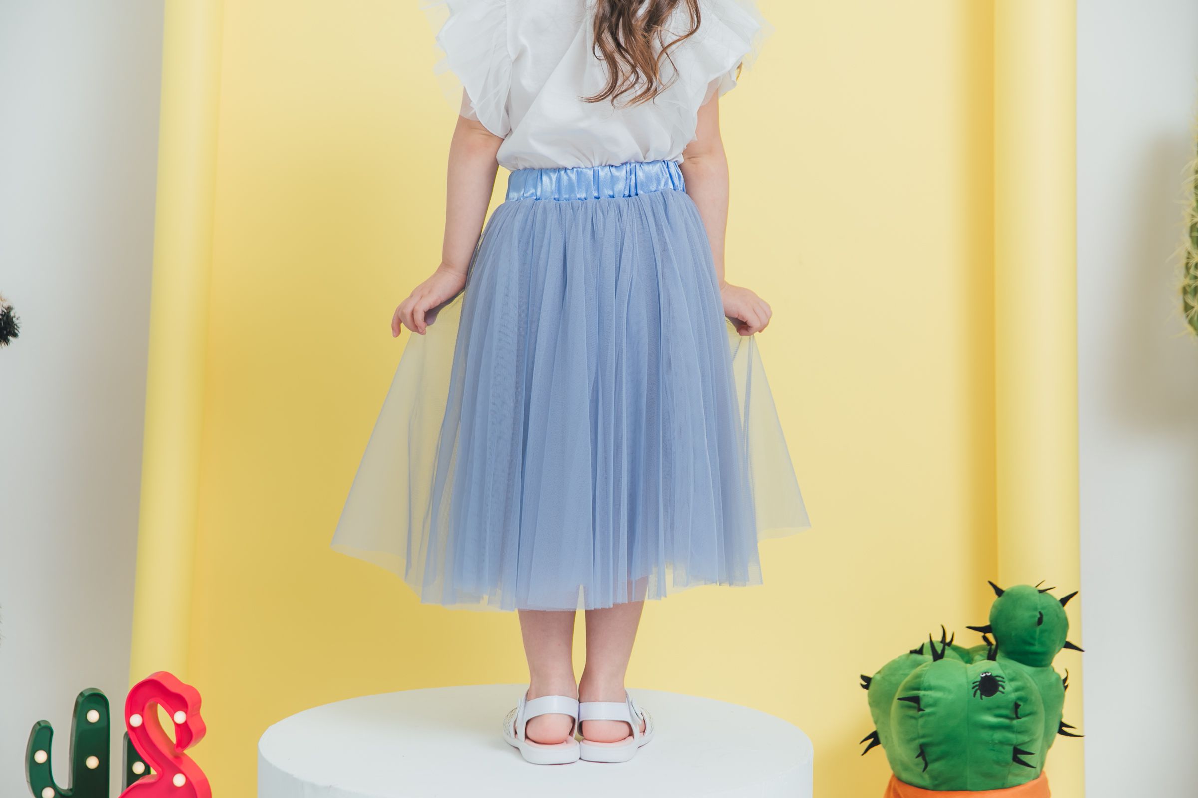 Peachy - 北鼻款*獨家訂製綿柔法式浪漫三層蓬紗裙-三層蓬版-仙杜瑞拉藍