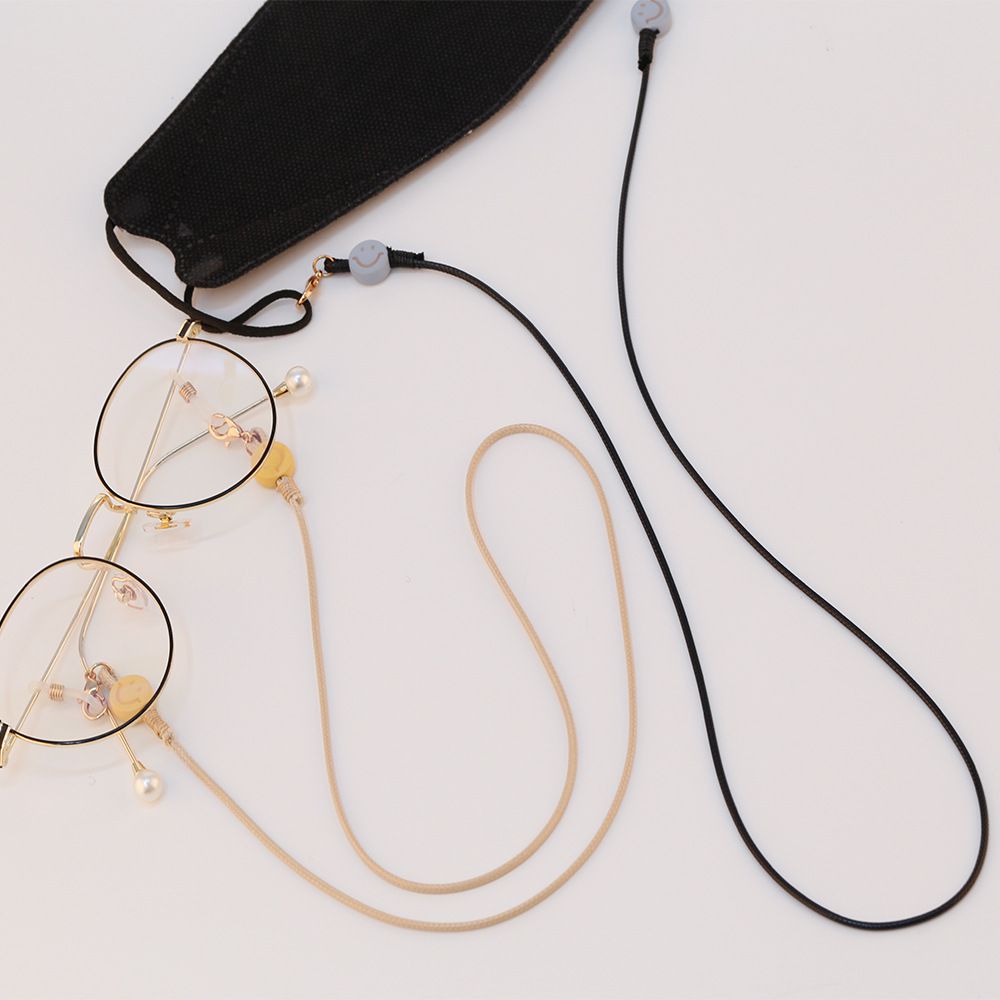 簡約笑臉口罩/眼鏡掛鏈-墨綠色 (總長66.5cm)