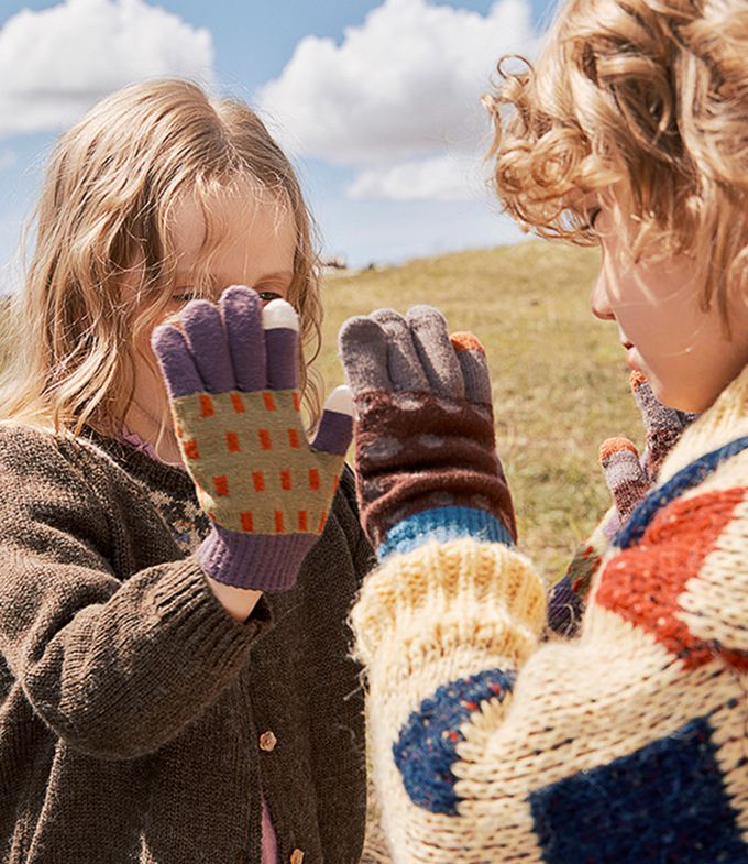 kocotree - 北歐風針織保暖手套-均碼 (淺紫)