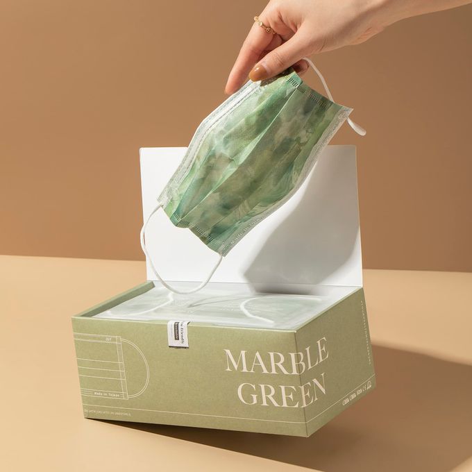 一心一罩 - 成人醫療級平面口罩/一心一罩/雙鋼印/台灣製-青春優雅玉石紋(內含3款各10片)-30入/盒(未滅菌)