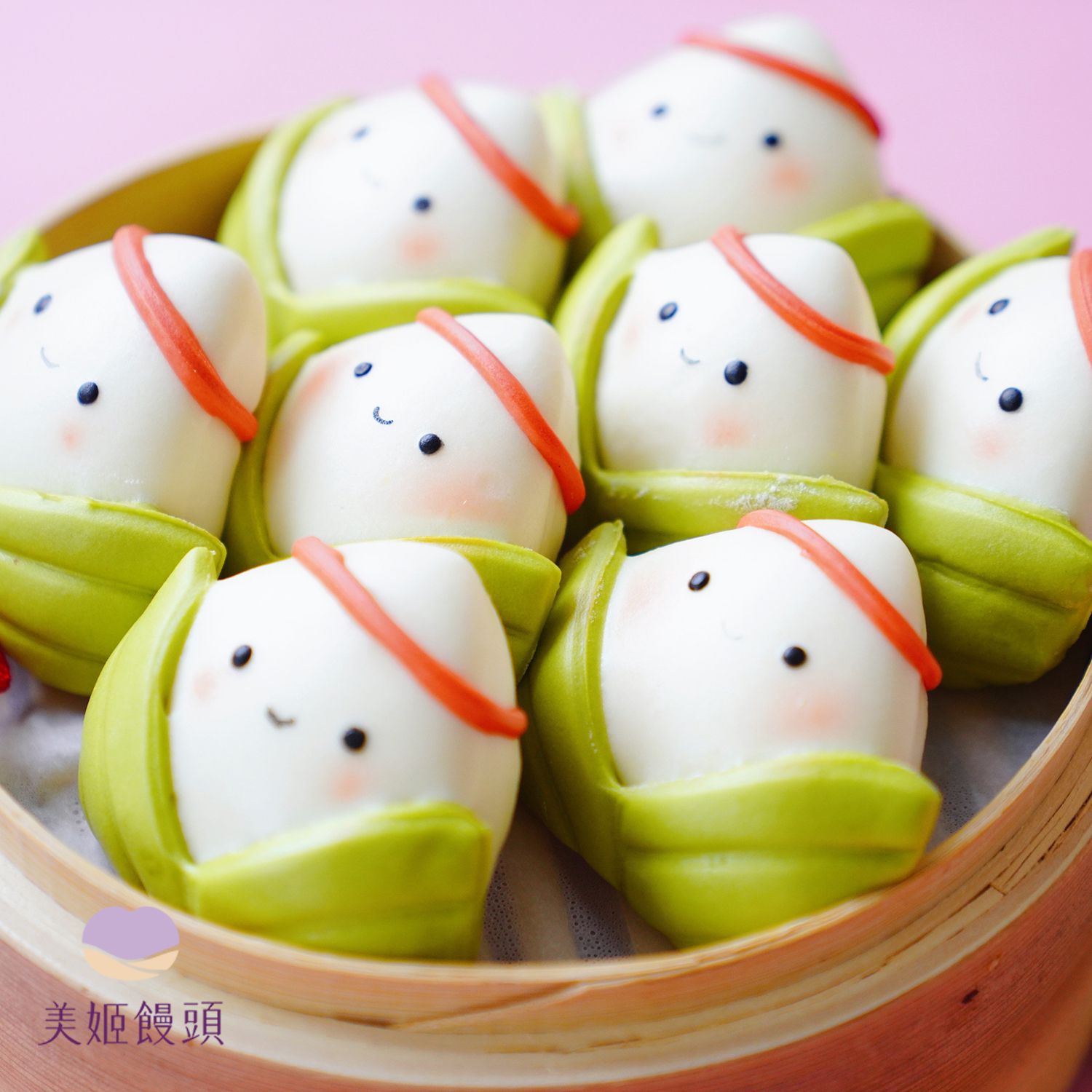 美姬饅頭 - 加油粽子鮮乳造型饅頭 (6入)-40g