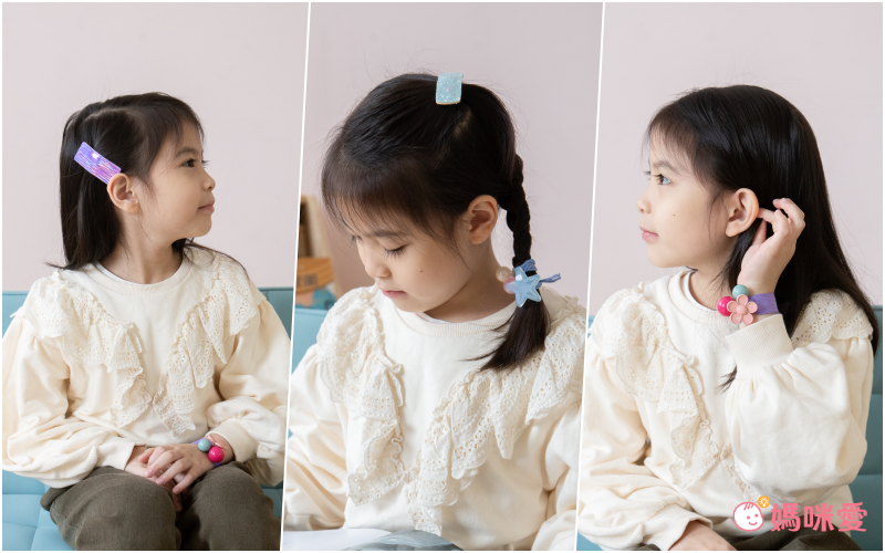 韓國 Bimbo Bimba - 髮夾2入組-Angel-玫瑰粉