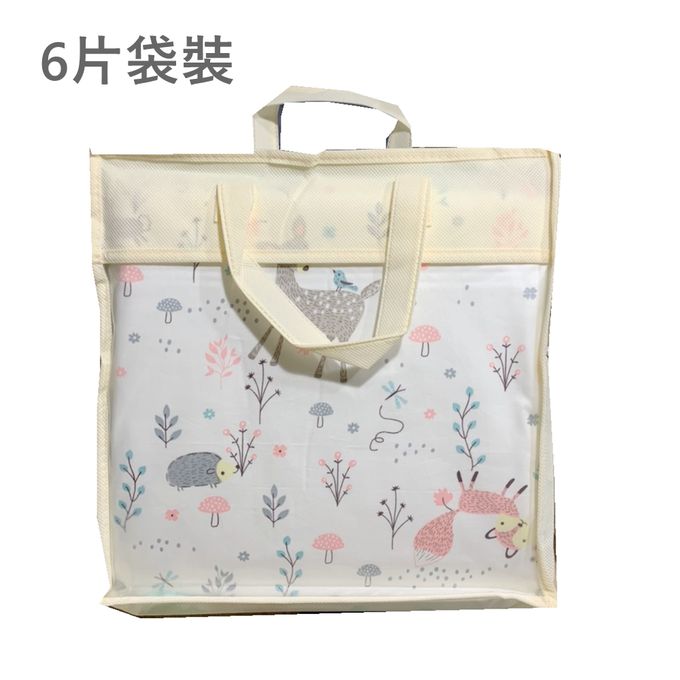 Vanibaby - 純棉可拆洗床圍6片組 (棉心有內膽布套)-花間小熊