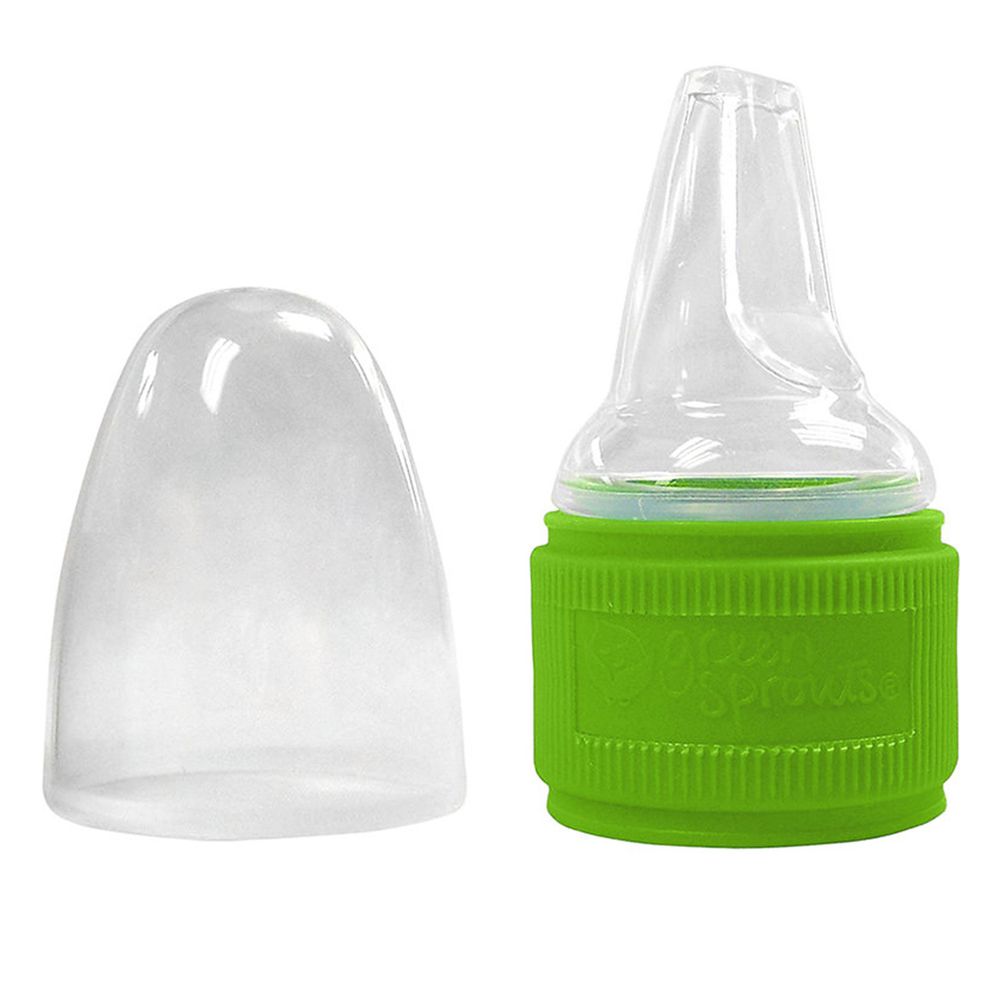 美國 green sprouts - 小綠芽寶特瓶喝水吸嘴蓋-草綠