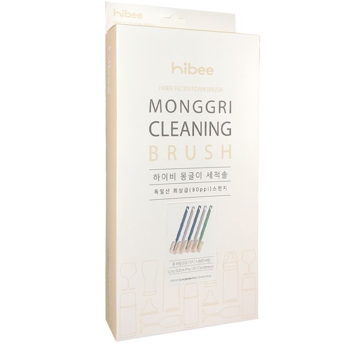 正韓 hibee - 極柔細水壺/杯子/保溫瓶/奶瓶 萬用海綿刷(5入組)_棉花糖款-HFB004