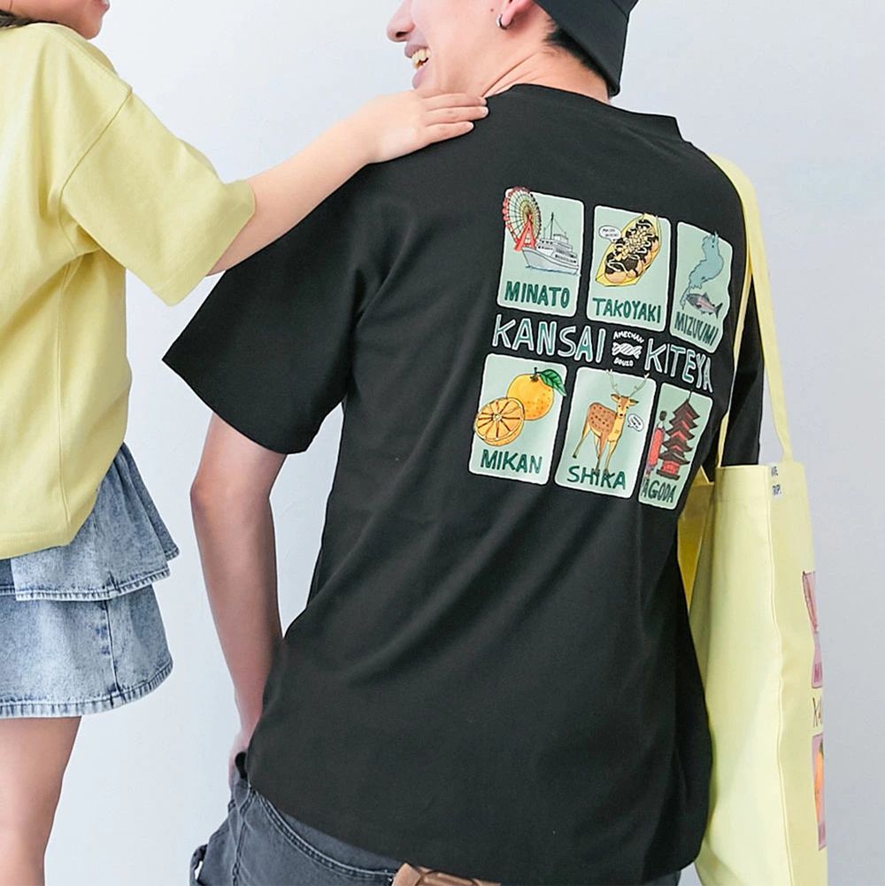 世界旅行系列 短袖上衣(大人)-關西-黑