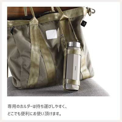 日本 CB Japan - holms八角形不繡鋼保冷保溫瓶(附提帶)-深卡其-460ml