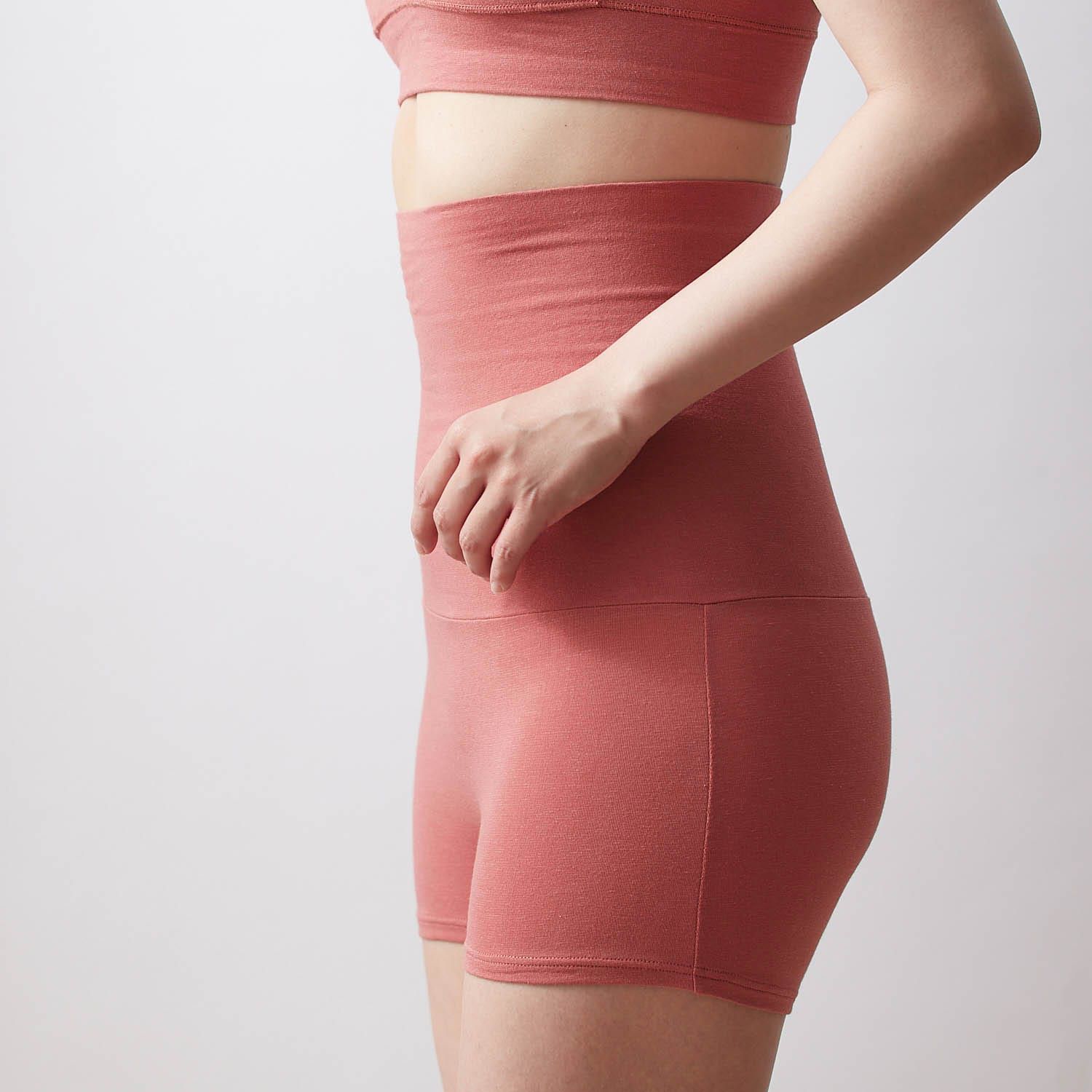 日本千趣會 - 95%棉 吸濕發熱腹卷發熱褲-媽媽-酒紅