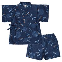 akachan honpo - 兩件式甚平-蜻蜓-深藍色-日本製