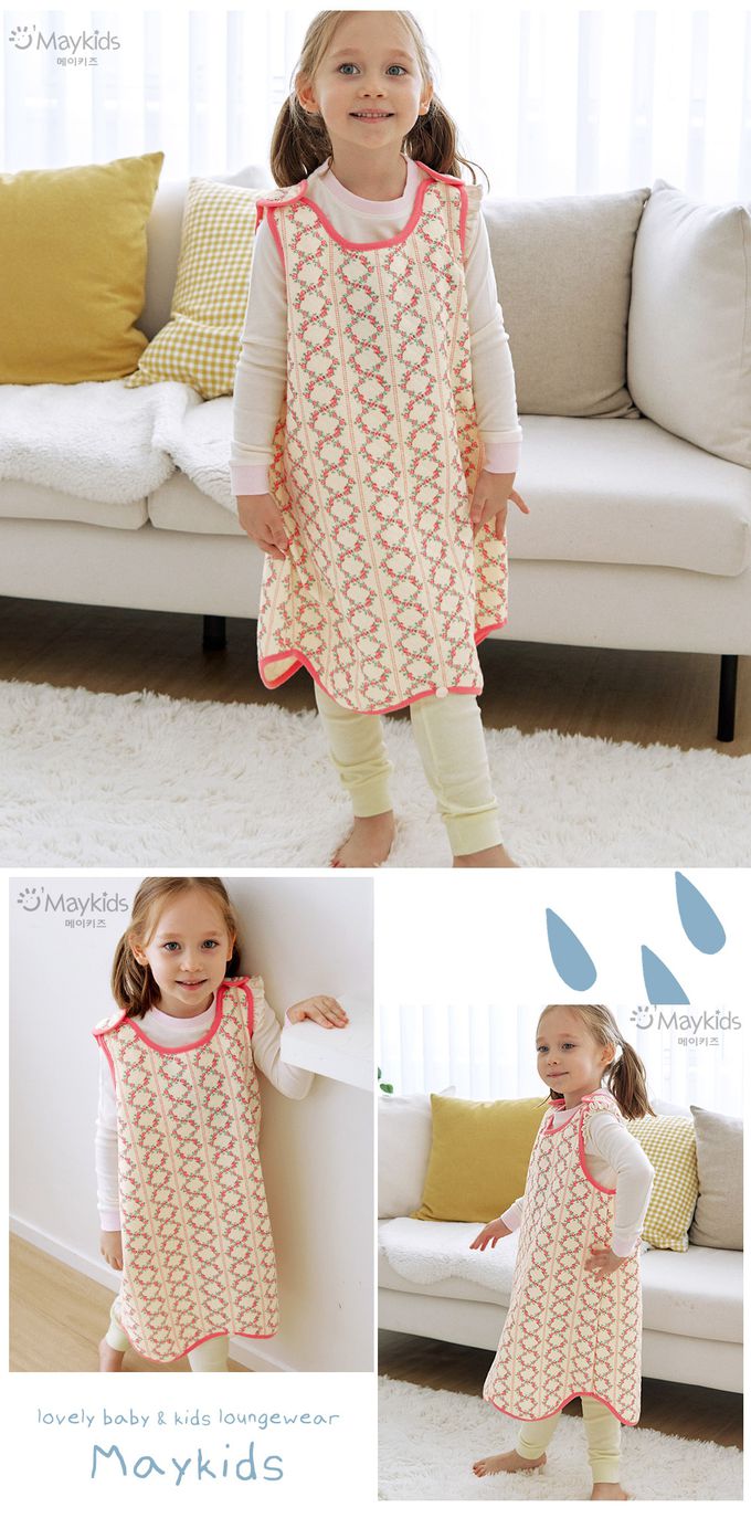 韓國 Maykids - 花圈印純棉保暖防踢被