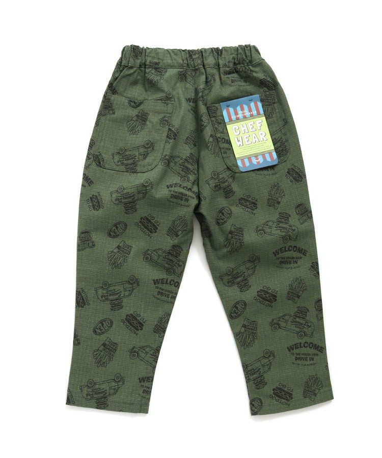 日本 BREEZE - 挺版廓形印花主廚褲-變形蟲-黑