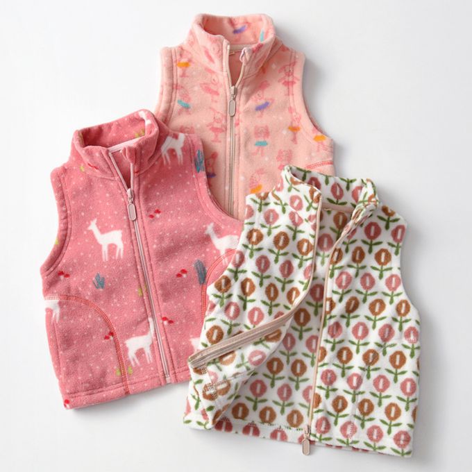 Fleece搖粒絨兒童背心-跳舞小兔