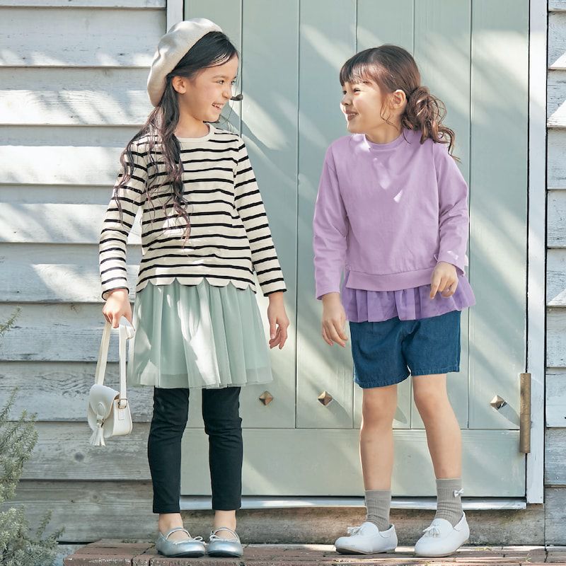 日本千趣會 - GITA 側邊蝴蝶結下擺薄紗長袖上衣-薰衣草紫