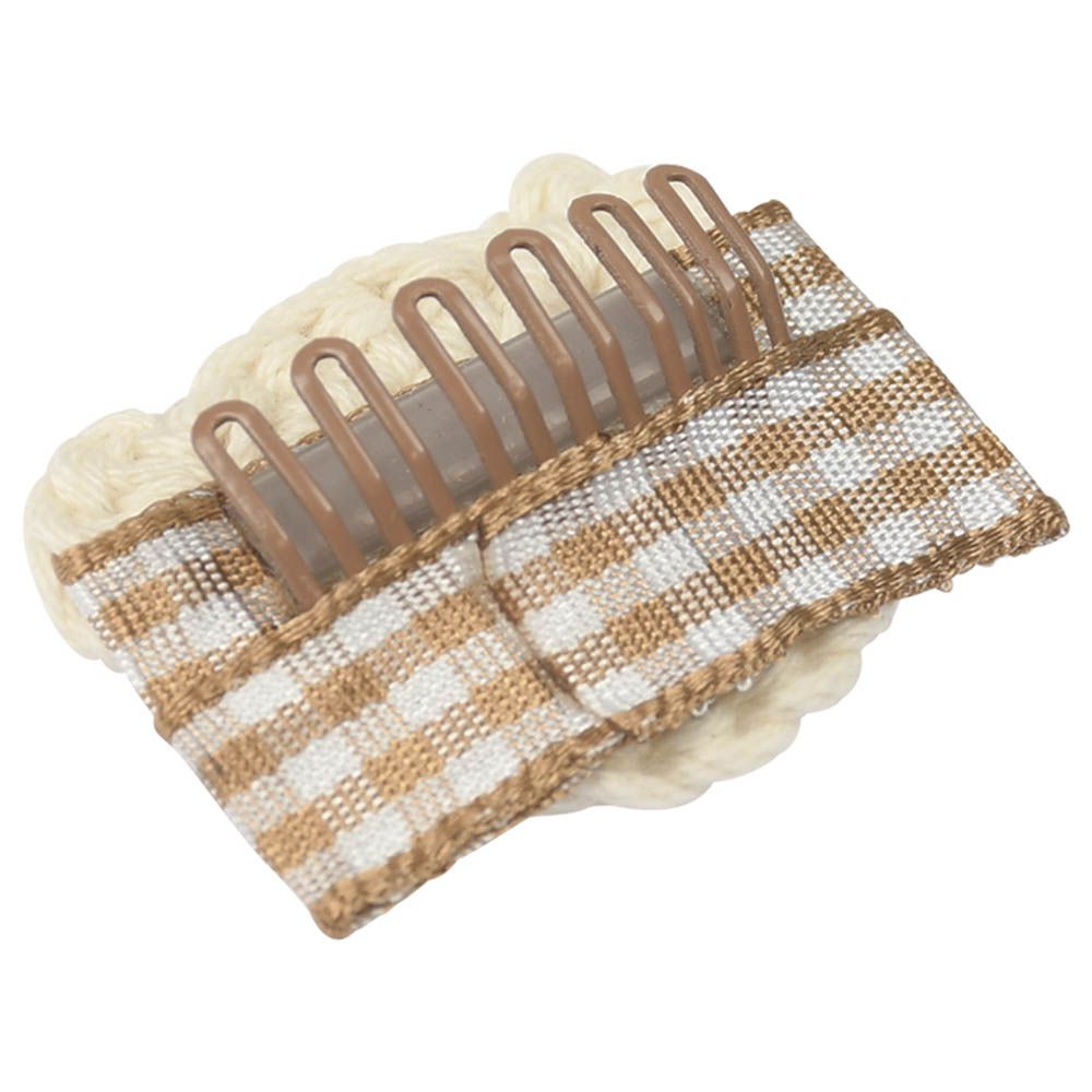 編織造型髮叉-白熊-米白色