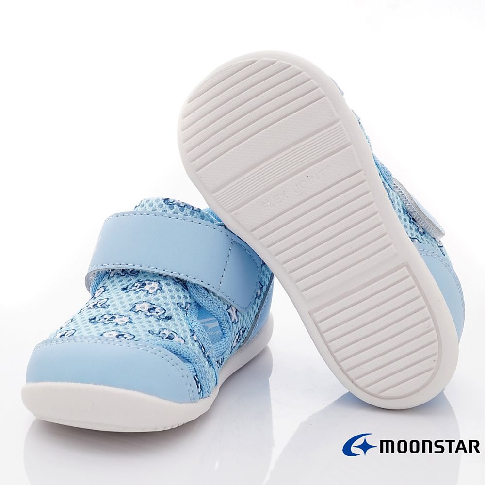 MOONSTAR日本月星 - 可愛大象寶寶機能學步鞋(寶寶段)-淺藍