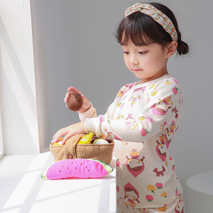 正韓 Cogibu - 極舒適無螢光劑 100% 有機棉幼兒/兒童睡衣/家居服套裝組-小紅帽