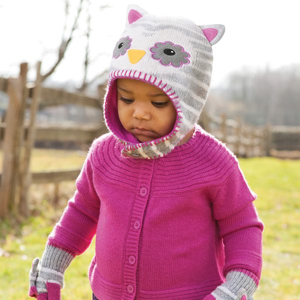 英國 JoJo Maman BeBe - 保暖舒適羊毛帽-貓頭鷹