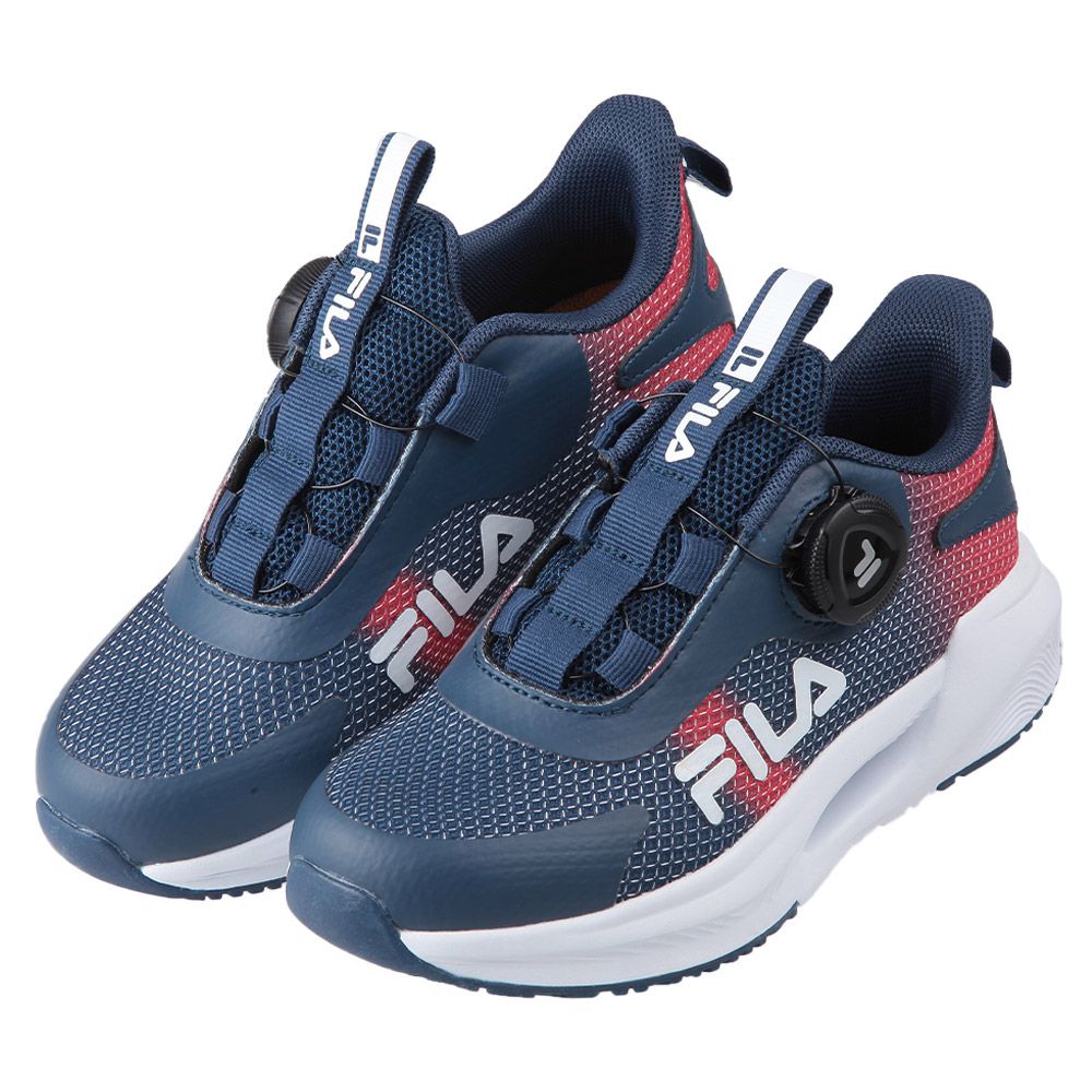 FILA - 旋鈕鞋帶流光藍兒童機能運動鞋