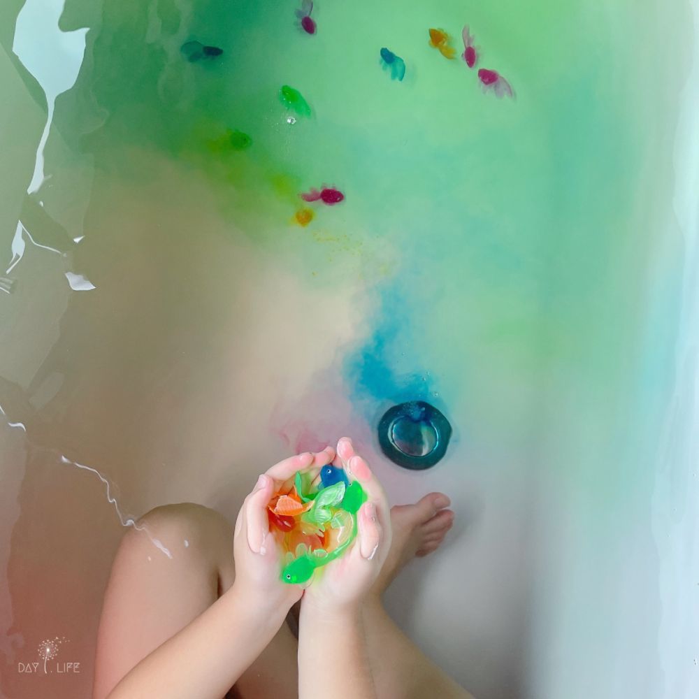 玩玩 Play - 彩色長尾果凍金魚組 (魚身長約4cm、撈網：小圓直徑7CM 長度30CM)-魚一組約20隻、撈網 1支