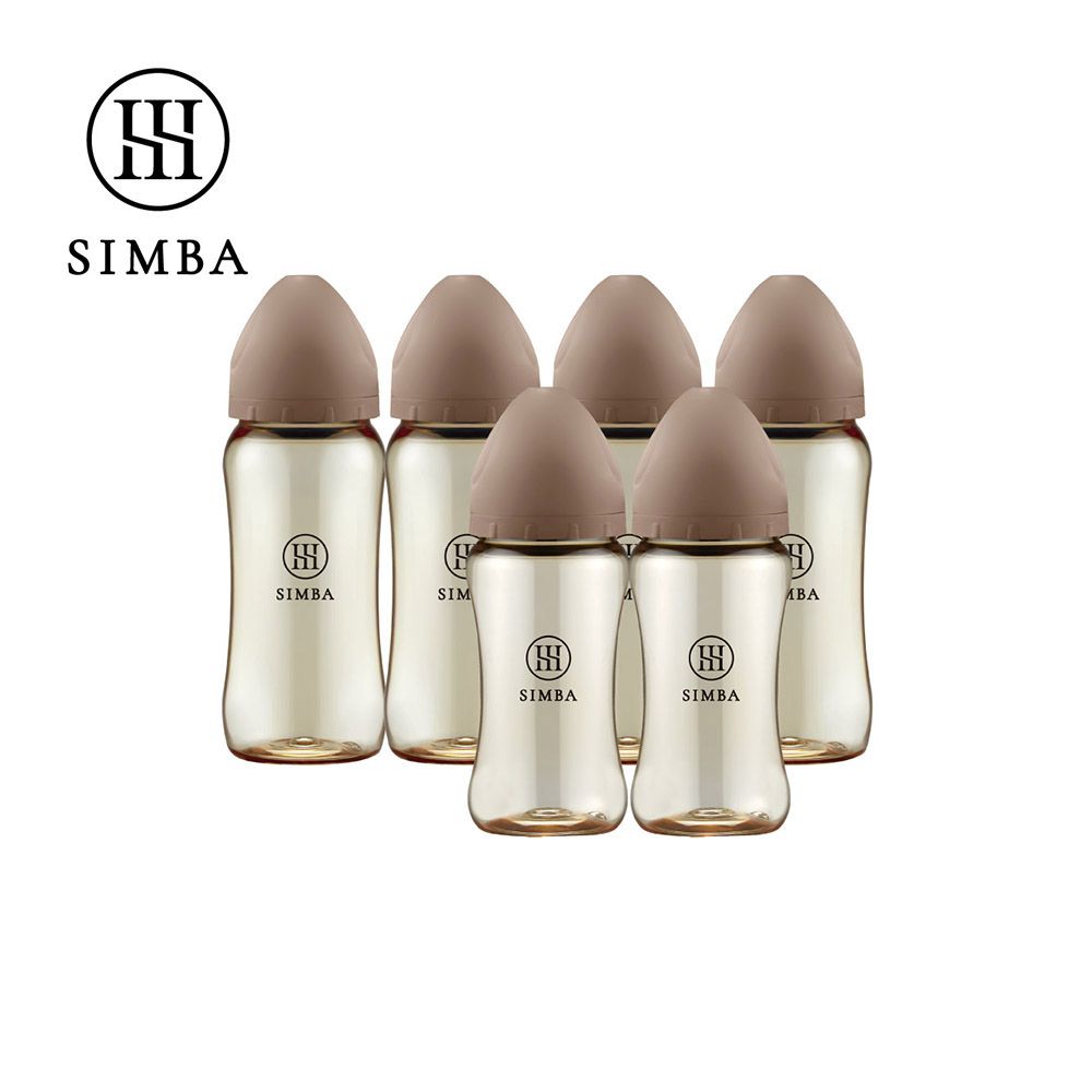 蘊蜜鉑金PPSU寬口防脹氣奶瓶(4大2中)-全齡適用-摩卡慕斯