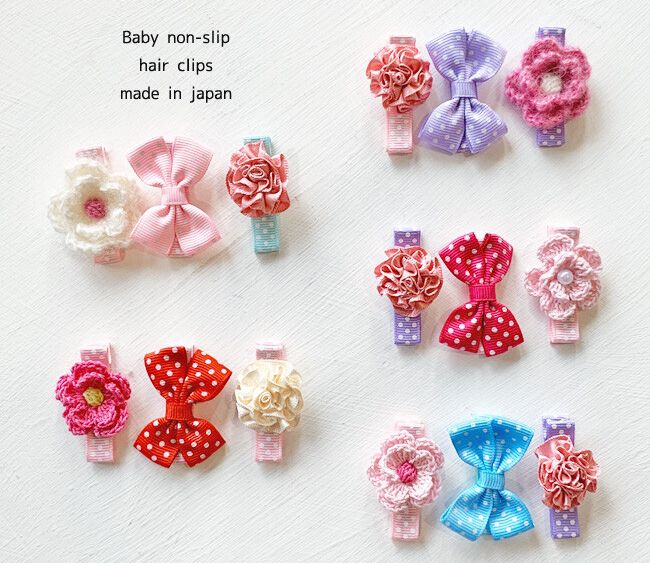 日本 Kufuu - 日本製防滑蝴蝶結大髮夾-一入-丹寧丈青