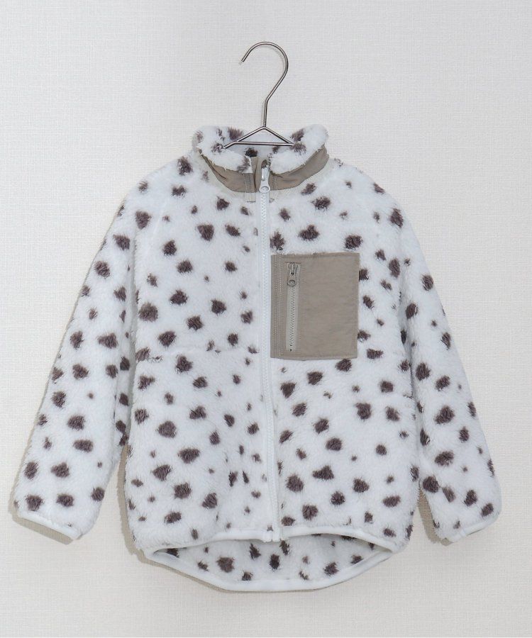 日本 apres les cours - 蓬鬆拼接風多彩絨毛外套-摩卡系