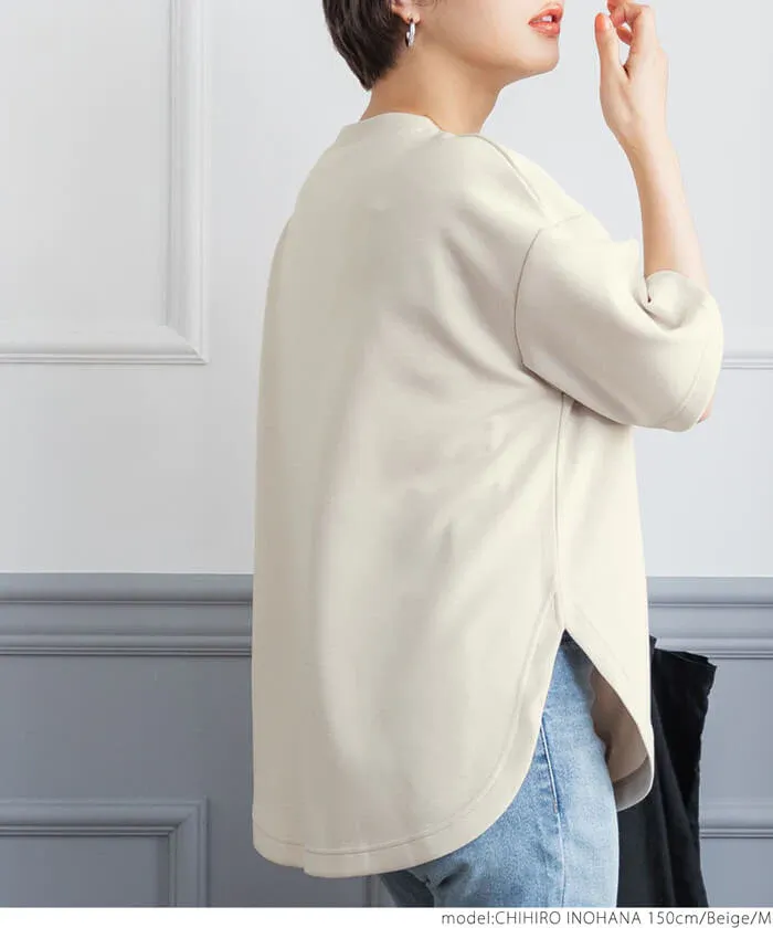 日本 COCA - 新感覺系列 輕盈落肩寬袖上衣-灰藍