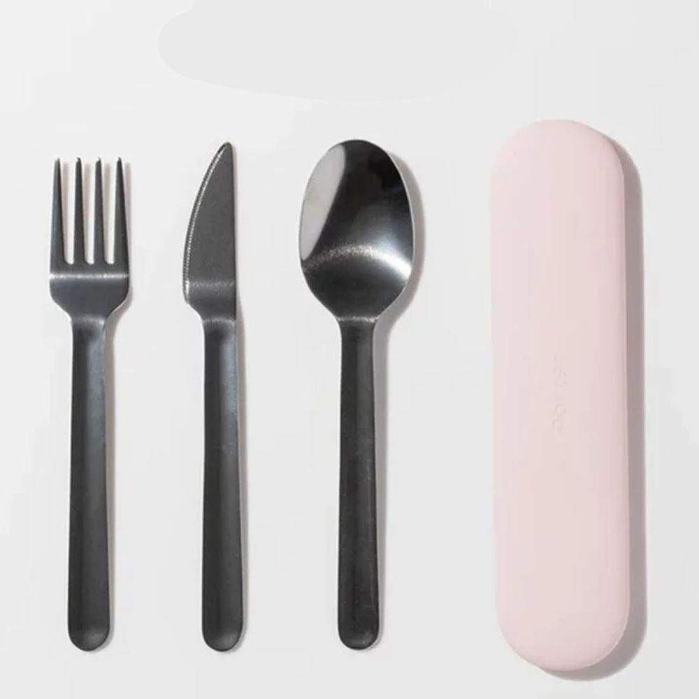 美國 W&P - 環保餐具三件組(湯叉刀)-粉紅色