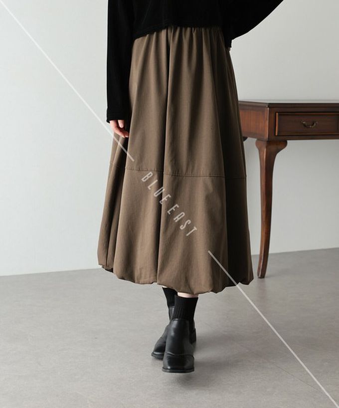 日本 BLUE EAST - 柔軟輕盈感立體澎澎氣球長裙-米杏