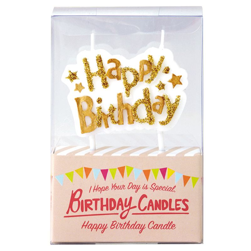akachan honpo - 生日蛋糕用蠟燭-金色-1個