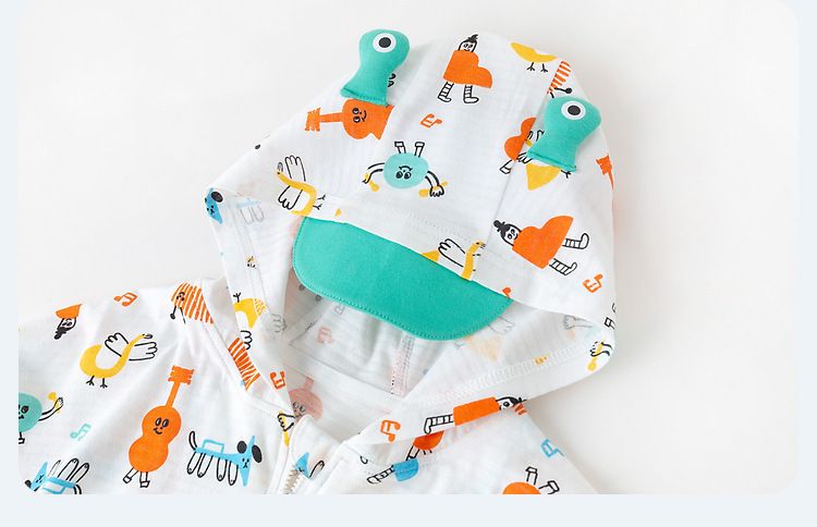 純棉立體造型連帽防曬外套-可愛鴨子-白色