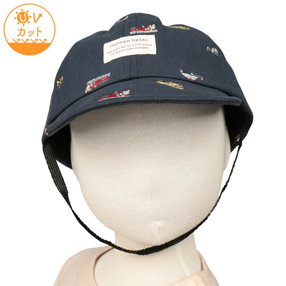 帽子-滿版刺繡-深藍色