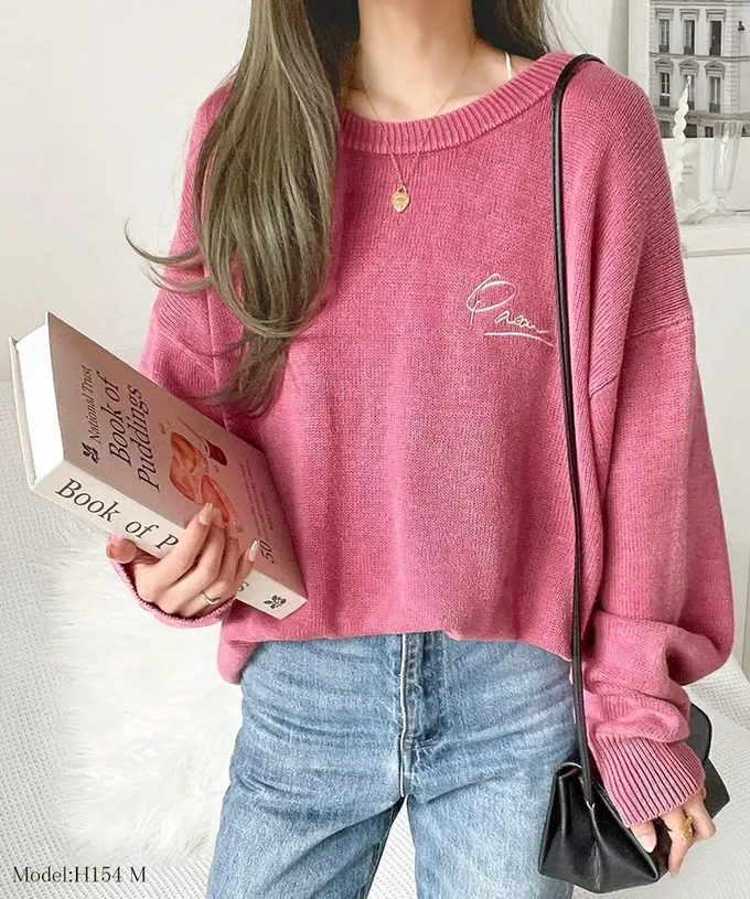 日本 Classical Elf - 厚磅棉復古刷色感logo長袖上衣-炭灰