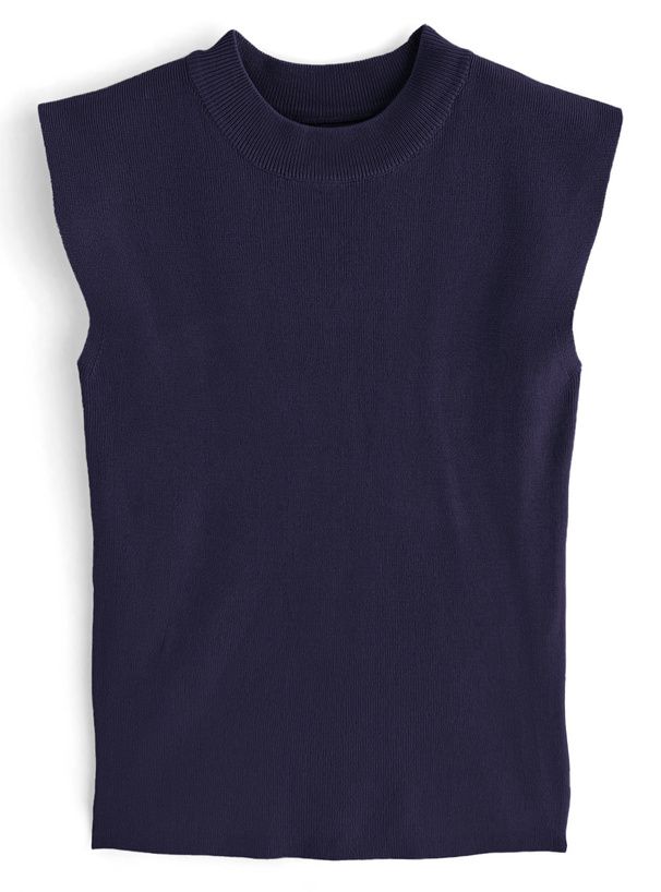 日本 GRL - 彈性薄針織顯瘦無袖上衣-天使白