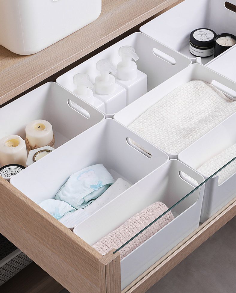 側凹型大容量收納盒-窄版 (25.5x8.4x13.5cm)