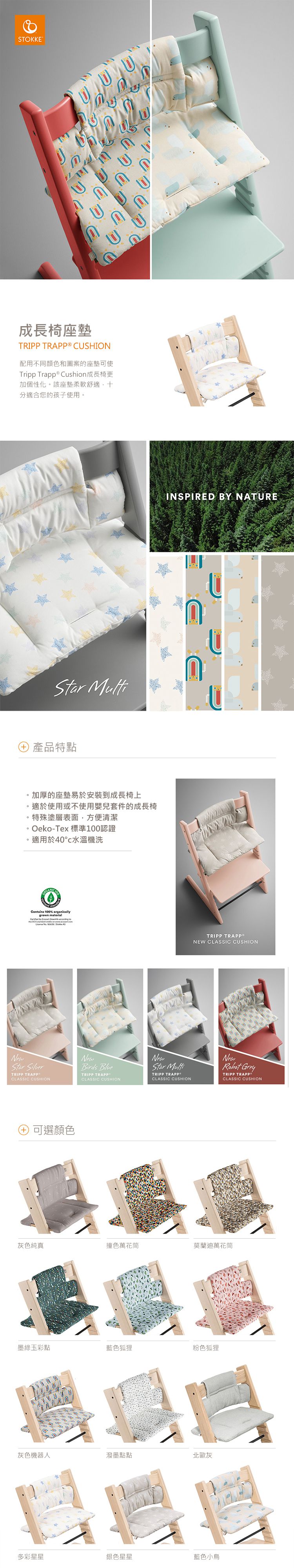 Stokke - Tripp Trapp 成長椅經典座墊(不含椅子本體)-藍色小鳥